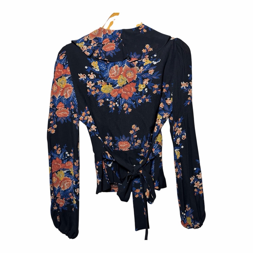 70s Floral Ruffle Top Sundays Child California S Boho Hippie Peplum Vintage - Picture 2 of 13